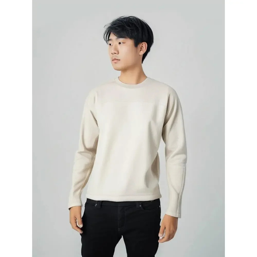 Levi's Men's Large Red Tab‎ Beige Pullover Long Sleeve Cozy Crewneck Sweatshirt